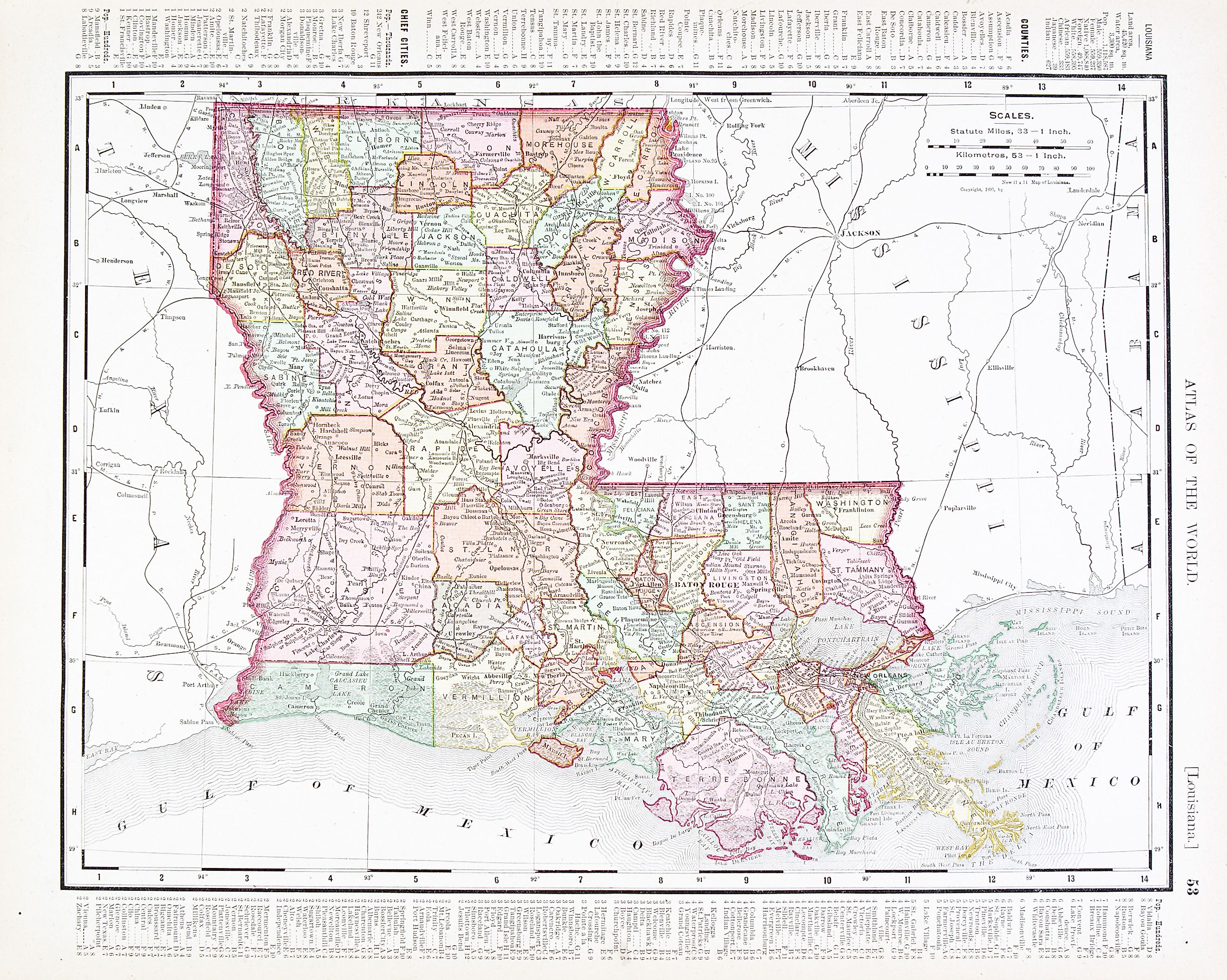 A map of Louisiana