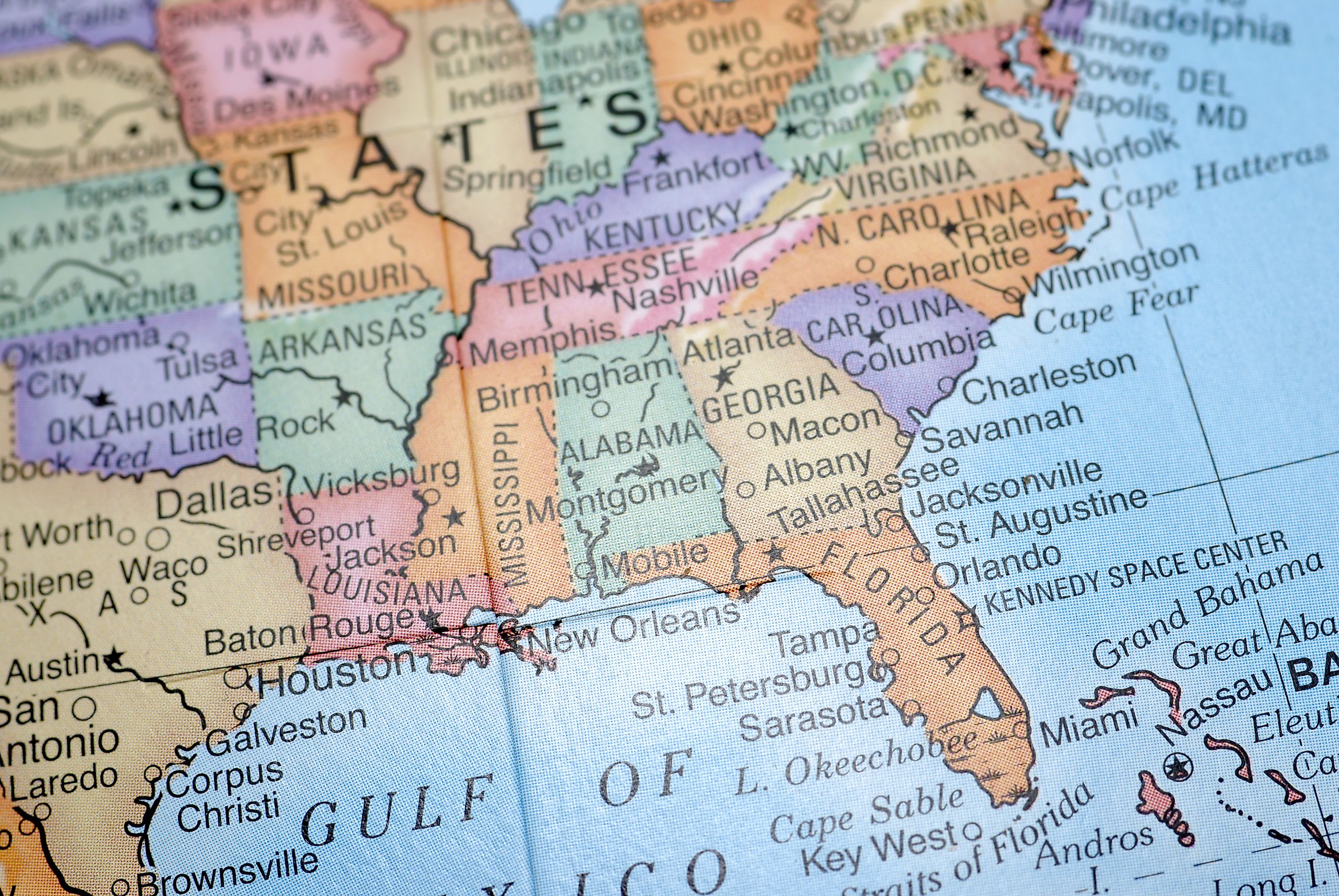 Macro Globe Map of the Southeast