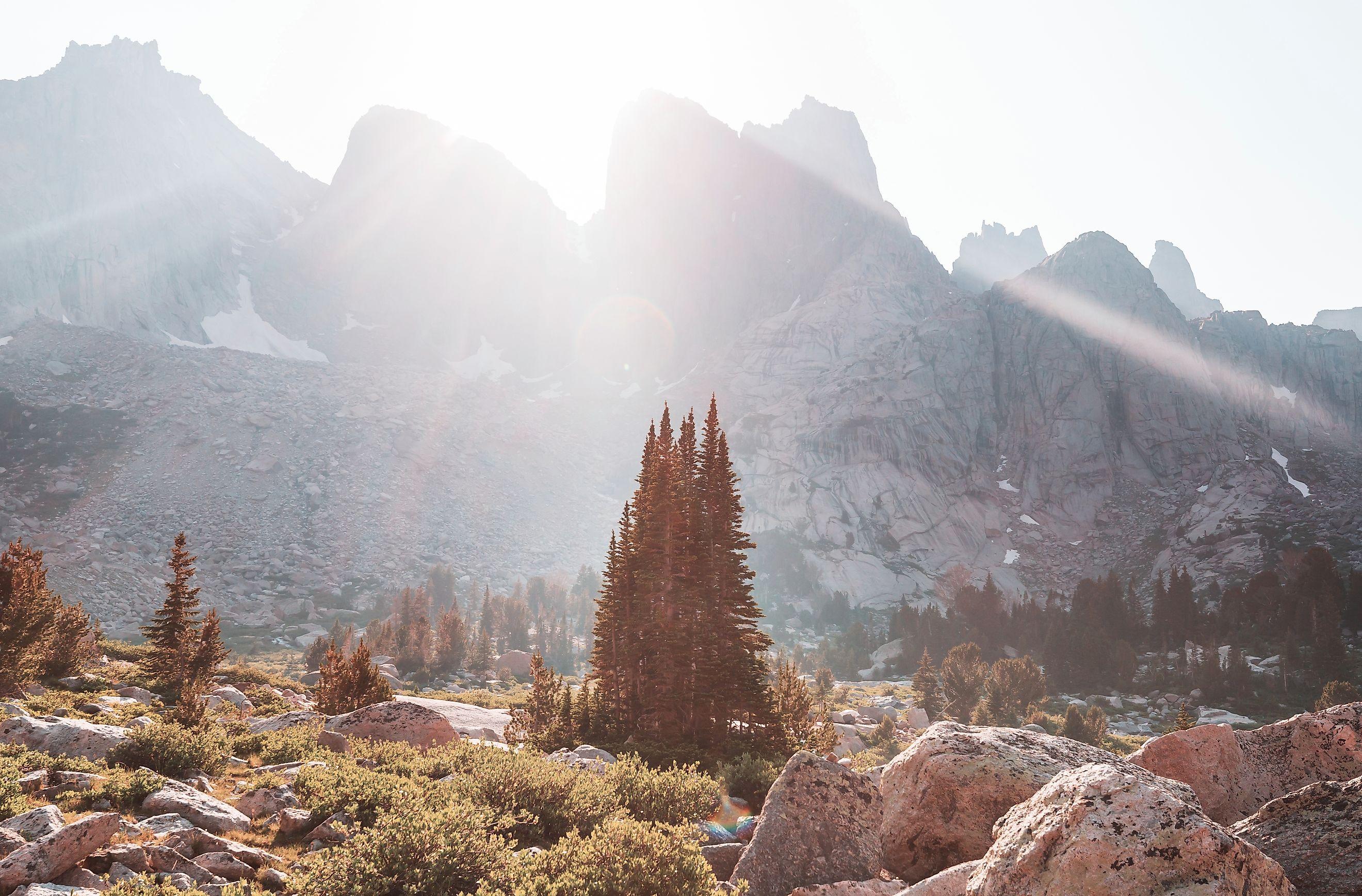 Beautiful mountain landscapes in Wind River Range in Wyoming.