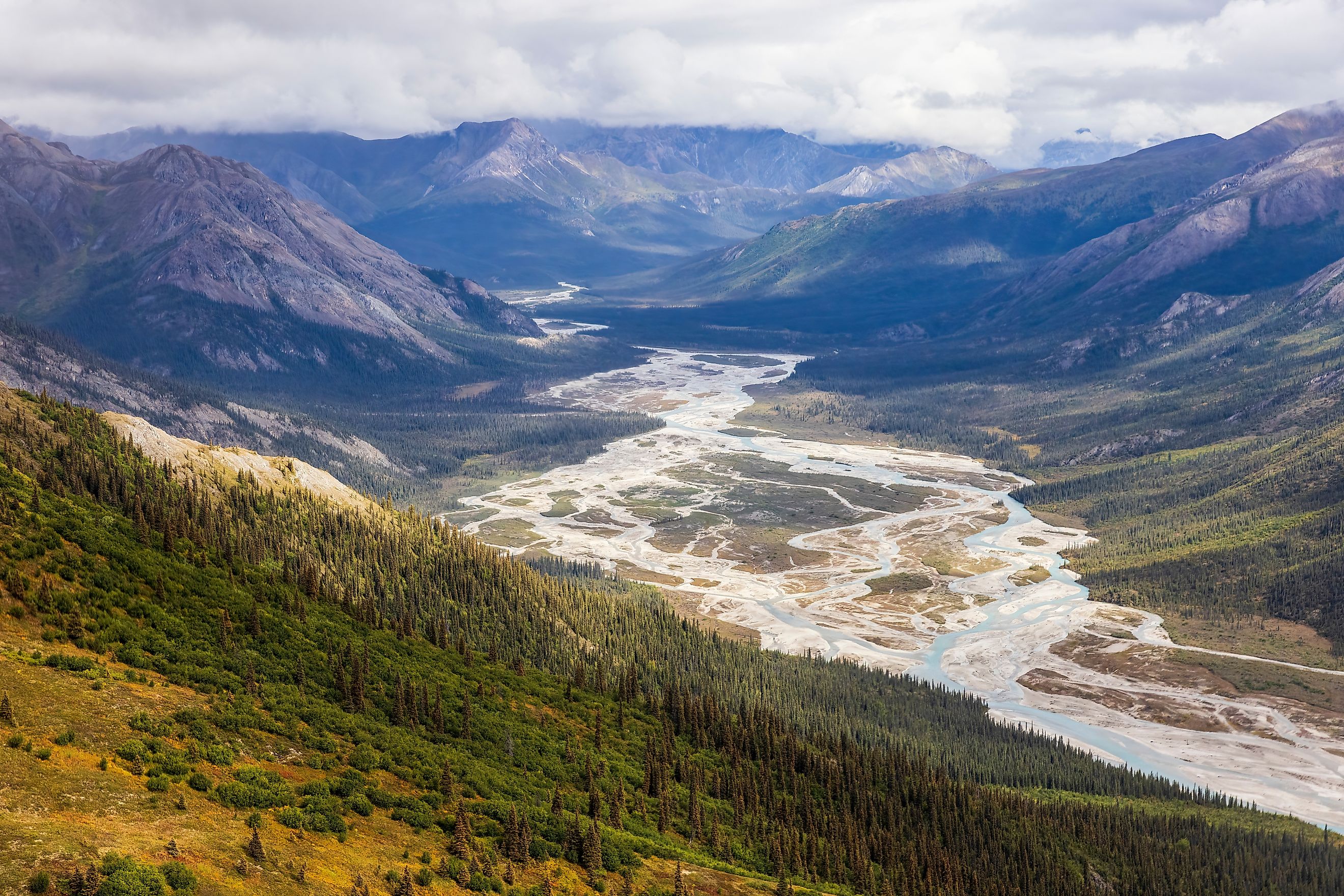 Beautiful landscape view of Gates of the Arctic National Park in northern Alaska.