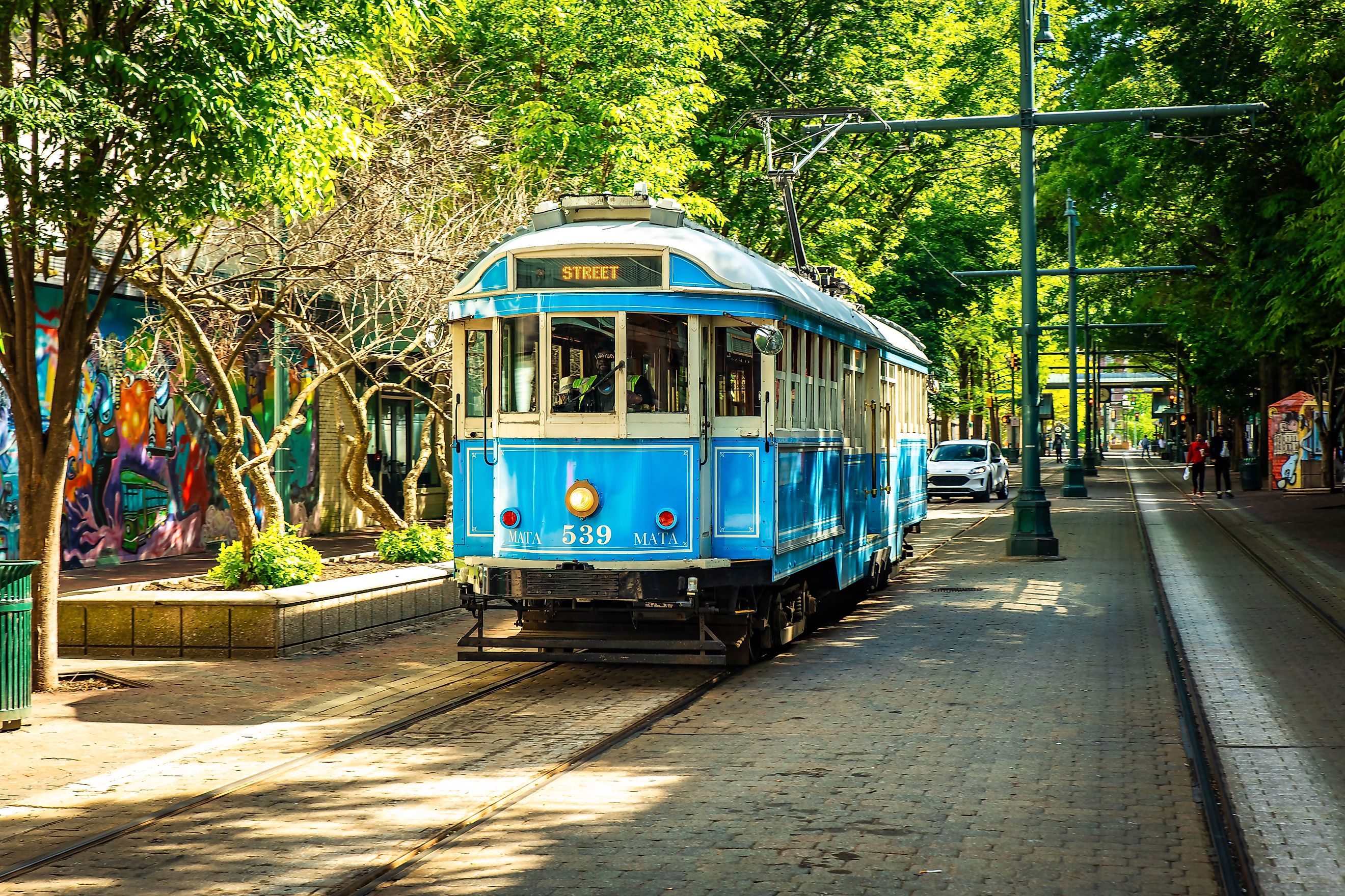 Main Street Blue Trolley in Memphis vintage attraction and transportation