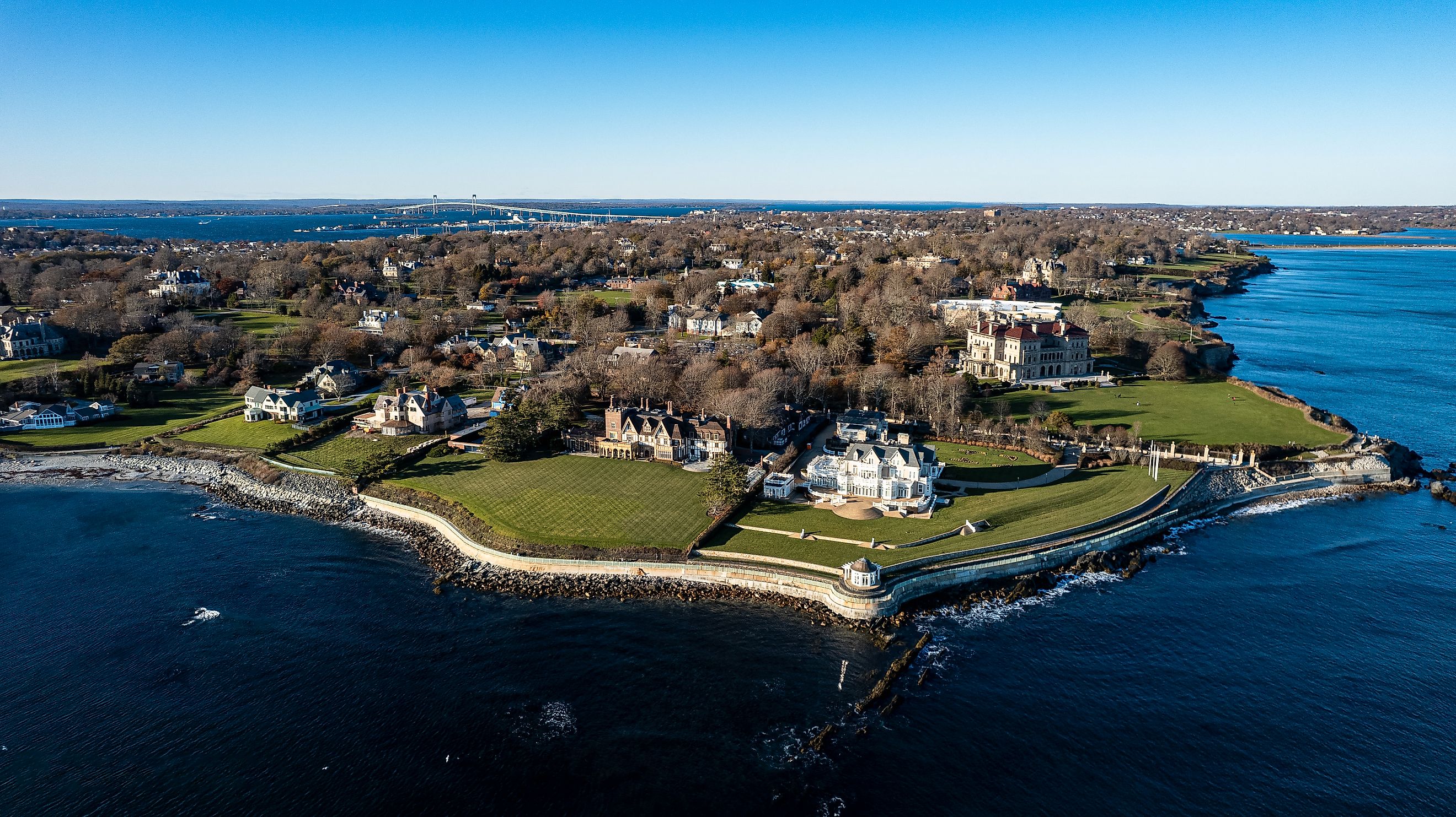 Newport Rhode Island breakers drone photo