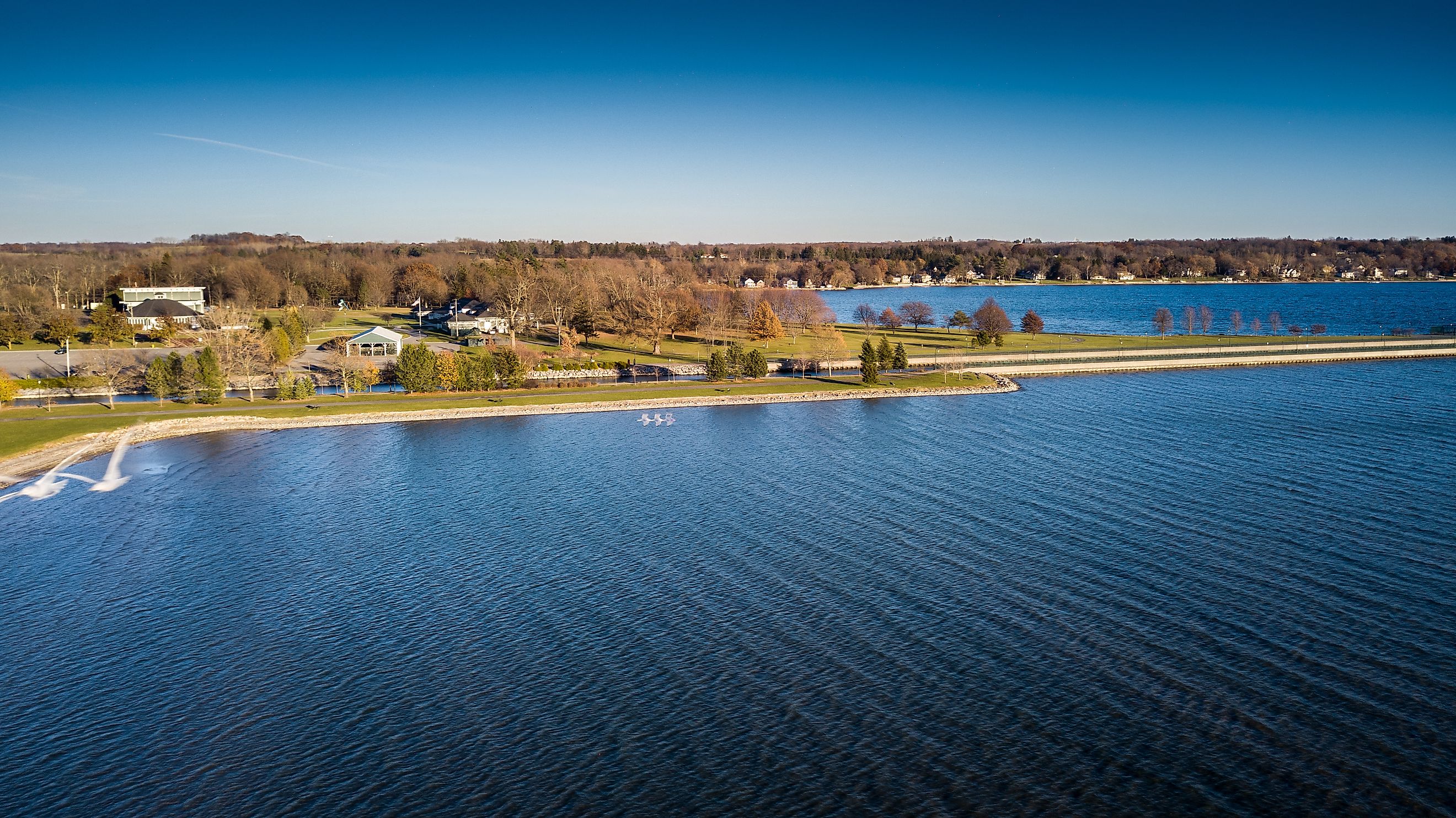 Beautiful aerial view of Emerson Park in Auburn, New York
