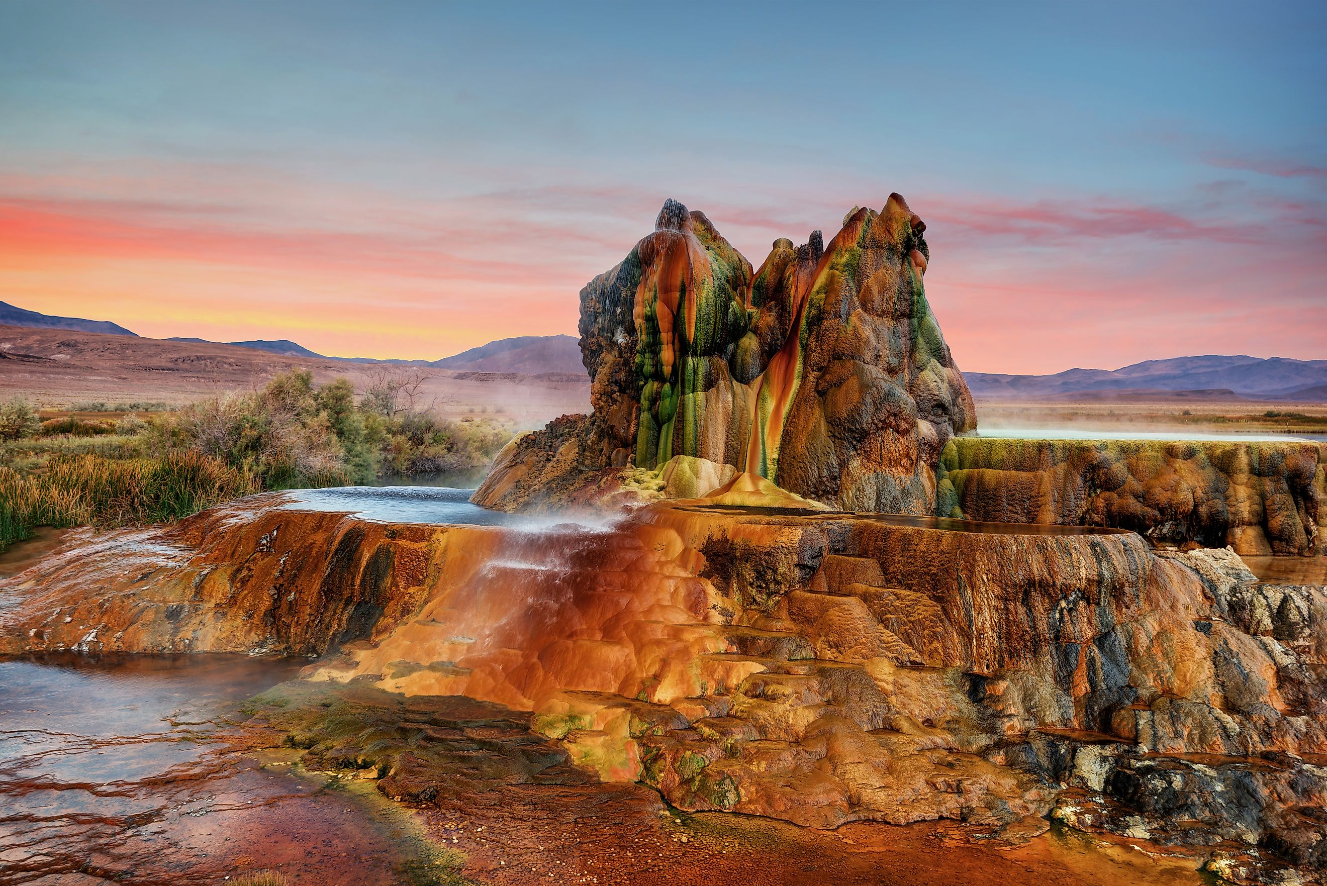 Colorful fly ranch geyser.